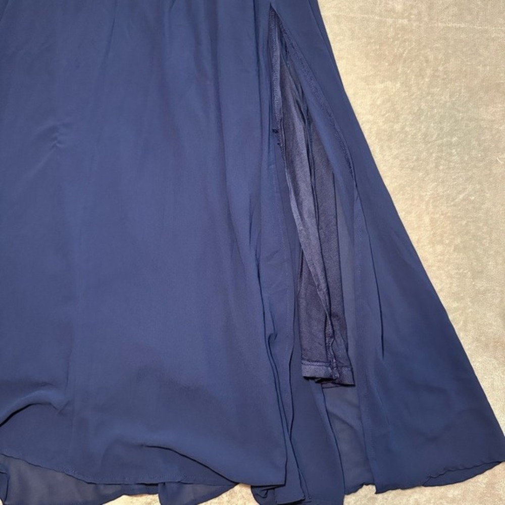 True Decadence Women Size 6 Navy Blue Maxi Dress Formal Evening Prom Bridesmaid - Picture 14 of 17